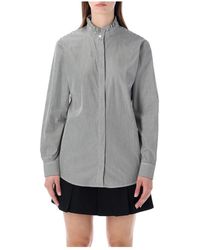 A.P.C. - Overhemden ,Grijs ,Katoen Frill Collar Shirt - Lyst