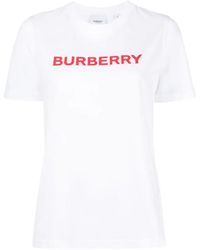 Burberry - E Baumwoll-Logo-Print-T-Shirt für Frauen - Lyst