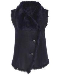 VESPUCCI by VSP - Reversible Short Shearling Vest - Lyst