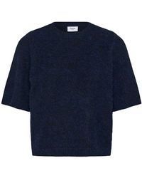 Saint Tropez - Truien & Vesten ,Blauw ,Polyester Mila R-Neck Pullover - Lyst