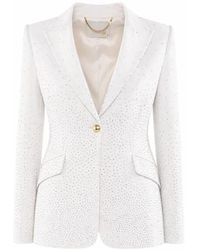 Nenette - Jassen ,Wit ,Leer Giacca Monopetto Full Strass - Lyst