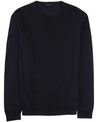Roberto Collina - Marineblauer Strickpullover - Lyst