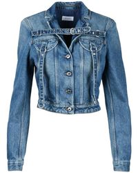 Off-White c/o Virgil Abloh - Jassen ,Blauw ,Denim Cotton Denim Jas - Lyst