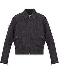 Courreges - Jassen ,Zwart ,Wol Wollen Jas - Lyst