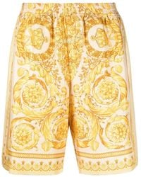 Versace - Shorts Con Stampa Barocca - Lyst