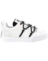 Dolce & Gabbana Portifino Leren Sneakers - Wit