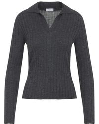 Peserico - Lurex Strick Polo Pullover - Lyst