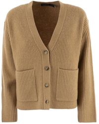 Ralph Lauren - Cardigan in lana e cashmere a coste - Lyst