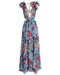 PATBO - Blumiges maxikleid mit rüschen - Lyst