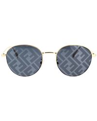Fendi - Runde glamouröse sonnenbrille mit halbgestell - Lyst