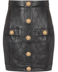 Balmain - Leather Skirts - Lyst