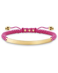 Thomas Sabo - Accessoires ,Veelkleurig ,Nylon Roze/Gouden Armband Met Nylon Accenten - Lyst