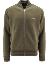 Givenchy - Grüner Strickpullover Mit Reißverschluss Aus Gerippter Wolle - Lyst