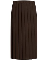 Jucca - Rokken ,Bruin ,Polyester Midi-Rok Met Plooien - Lyst