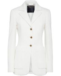Philipp Plein - Jassen ,Wit ,Katoen Stretch Blazer Met Drie Knopen - Lyst