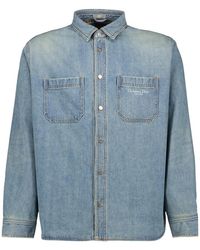 Dior - Overhemden ,Blauw ,Denim Klassiek Geborduurd Denim Jasje Lente-Zomer 2025 - Lyst
