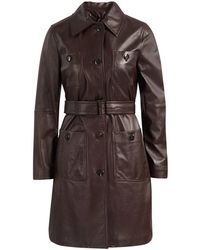 Max Mara - Jassen ,Bruin ,Leer Mstamaca Overcoat - Lyst