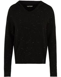 hinnominate - Hoodies & Sweatvesten ,Zwart ,Pailletten Hoodie Sweater Met Pailletten En Langere Achterzoom - Lyst