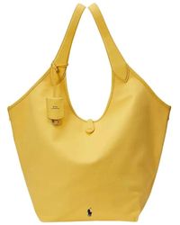 Polo Ralph Lauren - Large Canvas And Leather Tote Bag - Lyst