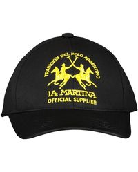 La Martina - Accessoires ,Zwart ,Katoen Baseball Cap - Lyst