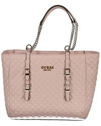 Guess - Rosa Polyethylen Handtasche Mit Kettenhenkeln - Lyst