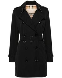 Burberry - Zwarte Katoenen Gabardine Trenchcoat - Lyst