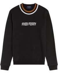 Fred Perry - Reissues twin tipping sweatshirt schwarz - Lyst