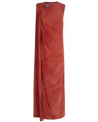 Cortana - Kleedjes ,Rood ,Asymmetrische Maxi-Jurk Met Overwrap - Lyst