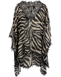 Ermanno Scervino - Jassen ,Zwart ,Linnen Zebra Lace Dress - Lyst