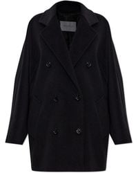 Max Mara - Jassen ,Zwart ,Wol Rebus Double-Breasted Coat - Lyst