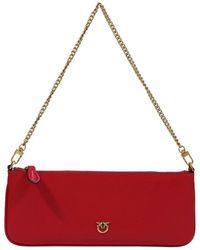 Pinko - Tassen ,Rood ,Leer New Horizontal Flat Vitello Seta - Lyst