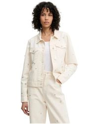 Moschino - Jassen ,Katoen Katoenen Denim Jas - Lyst