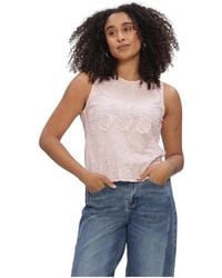 Object - Tops ,Roze ,Objmya S/L Re O-Neck Top - Lyst