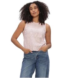Object - Tops ,Roze ,Objmya S/L Re O-Neck Top - Lyst