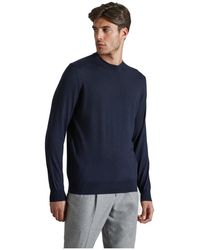 Colombo - Truien & Vesten ,Blauw ,Kasjmier Blauwe Kasjmier Zijde Trui - Lyst