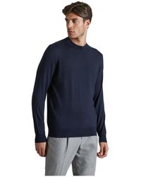 Colombo - Truien & Vesten ,Blauw ,Kasjmier Blauwe Kasjmier Zijde Trui - Lyst