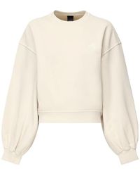 Pinko - Beiger Baumwollpullover, Lockerer Schnitt, Lange Ärmel - Lyst