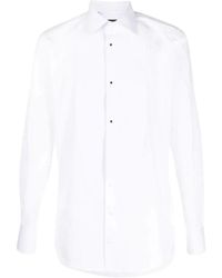 Dolce & Gabbana - Overhemden ,Wit ,Katoen Witte Franse Kraag Overhemd Slim Fit - Lyst