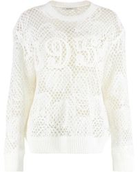 Max Mara - Katoenen Gehaakte Gebreide Crew-Neck Sweater - Lyst