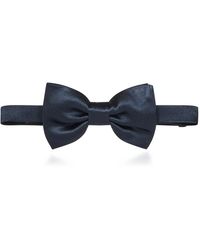 Franzese Collection - Accessoires ,Blauw ,Blauwe Zijden Voorgebonden Strik - Lyst