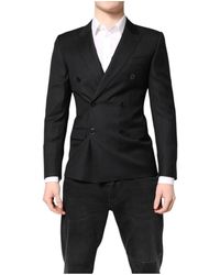 Dolce & Gabbana - Zwarte Martini Double Breasted Jas Blazer - Lyst
