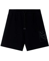 EA7 - Korte Broeken ,Zwart ,Katoen Sweat Shorts - Lyst