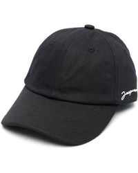 Jacquemus - Cappellino nero in cotone con logo ricamato - Lyst