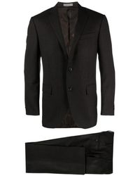 Corneliani - Kostuums ,Bruin ,Wol Super 130S Wollen Pak, Gemaakt - Lyst