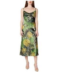 Guess - Vestido verde floral para mujeres - Lyst