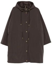 Moncler - Jassen ,Bruin ,Leer Sainbel Parka Van Gemiddelde Lengte - Lyst