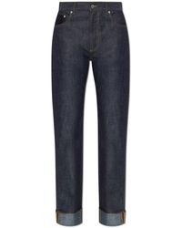 Bottega Veneta - Jeans ,Blauw ,Katoen Jeans Met Logo - Lyst