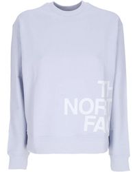 The North Face - Lichtgewicht Damessweatshirt Met Ronde Hals En Opblaaslogo Met Ronde Hals, Stoffige Maagdenpalm - Lyst