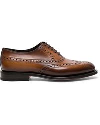 Santoni - Men's leather oxford shoe - Lyst