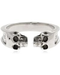 McQueen - Twin Skull Ring - Lyst